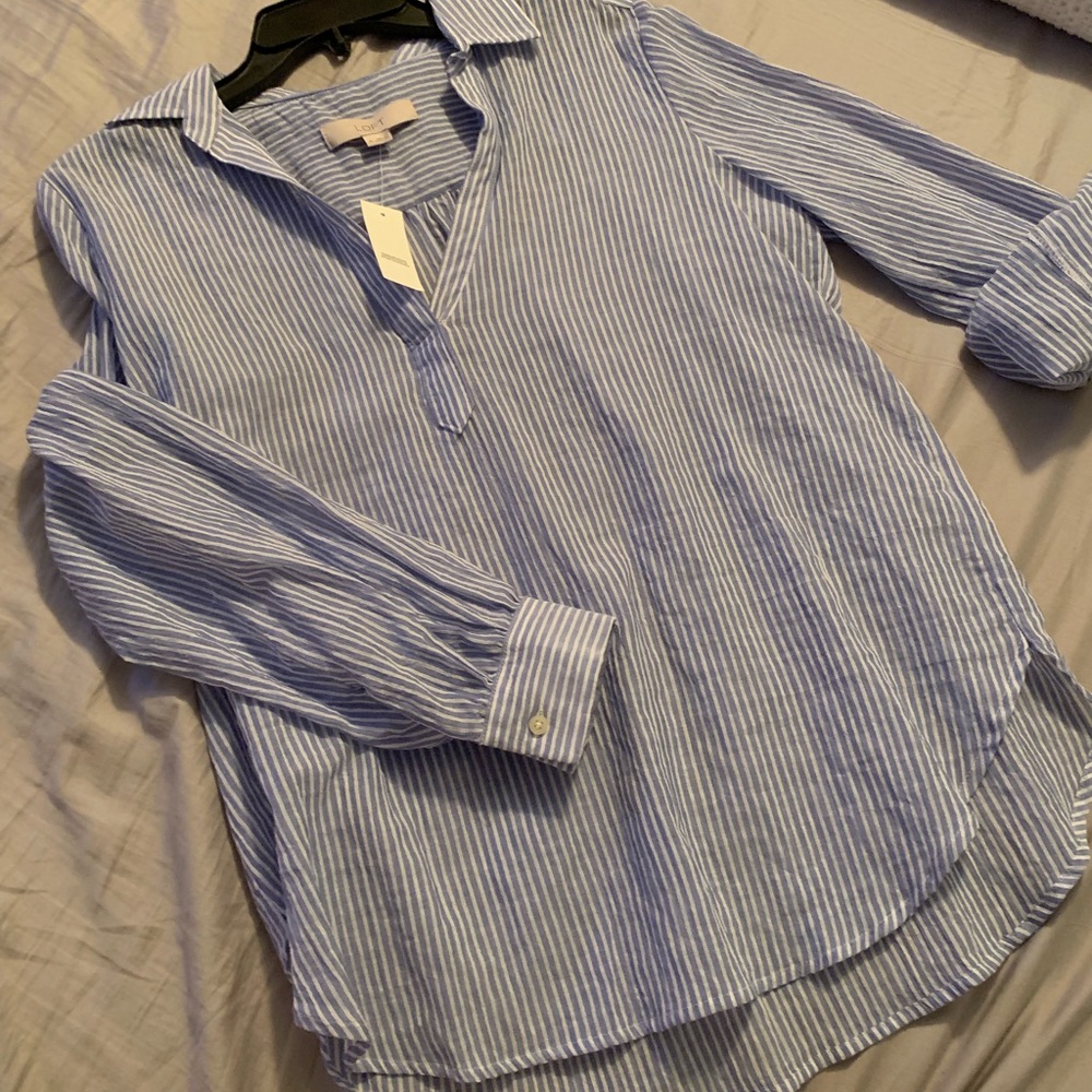 BNWT Loft Stripe Long Sleeve Top Sz Medium